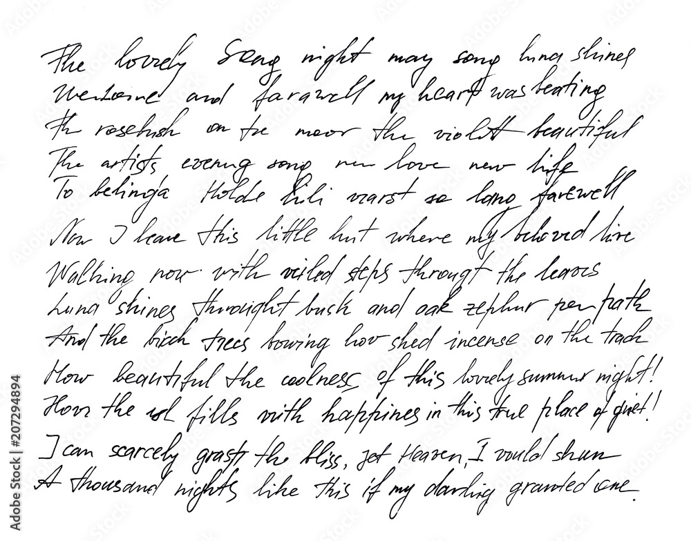 Handwritten letter Handwriting Calligraphy texture background - obrazy, fototapety, plakaty 