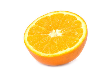 Wall Mural - Half of juicy fresh orange isolated on white background