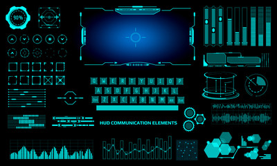 Wall Mural - hud user interface element monitor control design concept control panel vector background. abstract 
