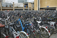 Eindhoven, Netherlands - May 16, 2018 : Bike Parking Near Railway Station