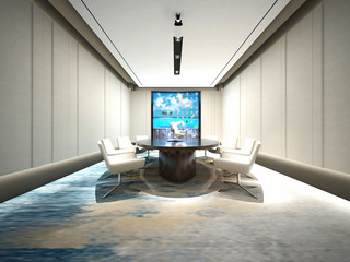 Wall Mural - 3d render of business meeting room