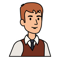 Sticker - businessman avatar character icon vector illustration design