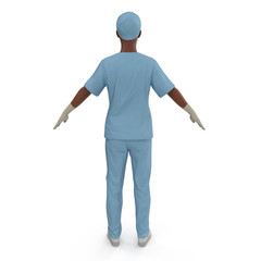 Wall Mural - Nurse or young doctor standing in full body isolated on white. 3D illustration