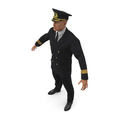 Wall Mural - Airline Pilot on white. 3D illustration