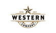 Vintage Retro Western Country Texas Lone Star Retro Emblem Label Logo design