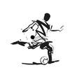 Vector ink sketch of a soccer player