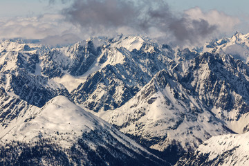 Sticker - winter mountain peaks landscape