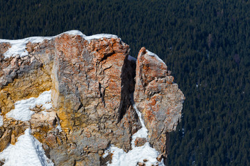 Canvas Print - winter mountain stones background