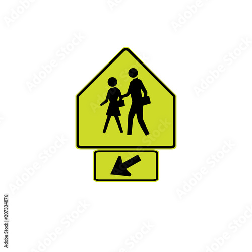 Usa Traffic Road Signs School Crossing Vector Illustration Stock Vector Adobe Stock