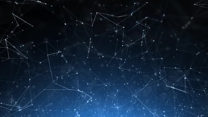 Futuristic digital network with lines and dots motion.