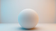 © jamesteohart - Milky white sphere isolated on white background with slightly blue and orange lighting . 3D Rendering