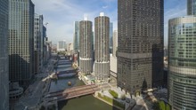 USA, Illinois, Chicago, Elevated View Over The City Skyline
