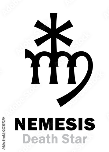 Fotografía Astrology Alphabet: NEMESIS (Death Star), hypothetic super-distance sinister star-satellite of the Sun