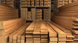 Fototapeta  - Wood in Warehouse
