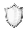 Hand-drawn gray shield illustration
