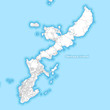 Map of Okinawa Island, Japan