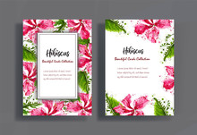 Cards Design  With Hibiscus Flowers