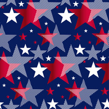 United States National Symbol Stars Seamless Pattern.