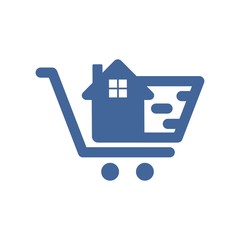 Poster - trolley logo. shopping icon. buy and sell symbol. vector eps 08.