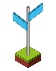 Poster - stick with signaling isometric icon vector illustration design