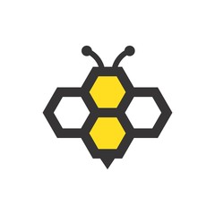 bee logo. honey icon. fly symbol. vector eps 08.