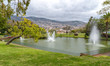 Fountains in Santa Catarina Park. One of the largest parks of Funchal. Madeira island, Portugal
