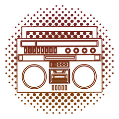 Wall Mural - radio music retro style vector illustration design