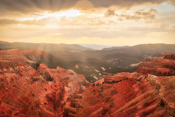 Sunset with clouds in Bryce Canyon