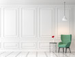 © onzon - Modern classic living room 3d render,There are empty white wall,furnished with green fabric chair.