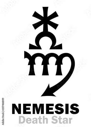 Cuadros en Lienzo Astrology Alphabet: NEMESIS (Death Star), hypothetic super-distance sinister star-satellite of the Sun