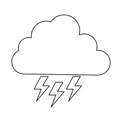 Sticker - cloud weather with rays vector illustration design