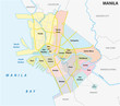 manila administrative, political and road vector map