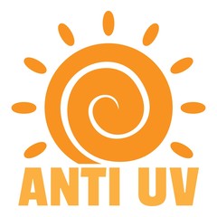 Poster - Anti uv sun logo. Flat illustration of anti uv sun vector logo for web design