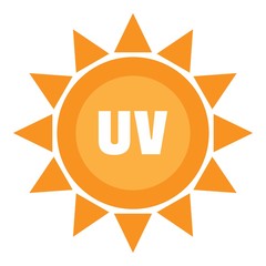 Sticker - Uv sun logo. Flat illustration of uv sun vector logo for web design