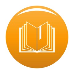 Sticker - Book bookmark icon. Simple illustration of book bookmark vector icon for any design orange