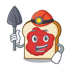 Poster - Miner bread with jam mascot cartoon