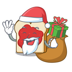 Poster - Santa with gift bread with jam mascot cartoon