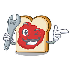 Sticker - Mechanic bread with jam mascot cartoon