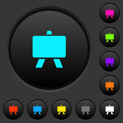 Sticker - Blackboard dark push buttons with color icons