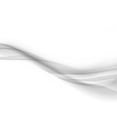 Wall Mural - Elegant grey transparent mild smoke lines satin border over white background