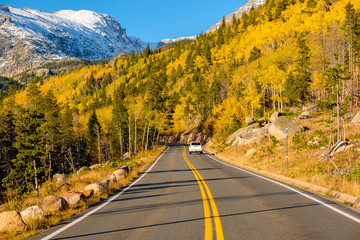 Wall Mural - Highway at autumn in Colorado, USA.