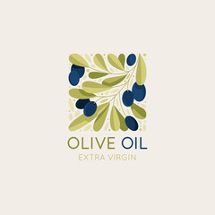 Wall Mural - vector logo design template and badge design for packaging for olive oil products