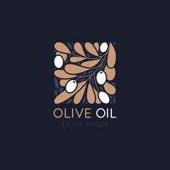Wall Mural - vector logo design template and badge design for packaging for olive oil