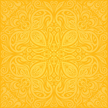 Yellow Colorful Floral Wallpaper Background  Mandala Pattern Design
