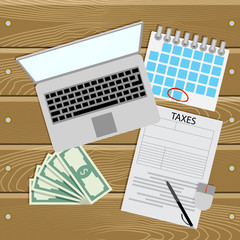 Wall Mural - Taxes online. Pay day for tax