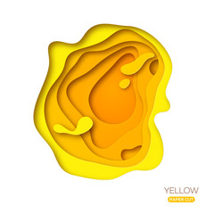 Wall Mural - yellow paper cut shape