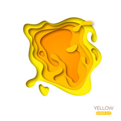 Wall Mural - yellow paper cut shape