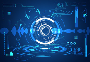 Wall Mural - abstract technology ui futuristic concept hud interface hologram elements of digital data chart, com