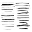 Collection of hand drawn pencil lines. Brush stokes. Vector dividers.