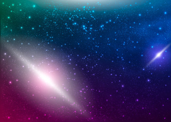 Colorful nebula, outer space background. Vector cosmic illustration.